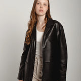 Veste en cuir style militaire