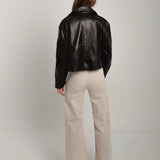 Veste courte en cuir