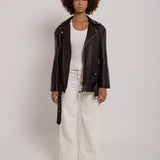 Blouson en cuir aviateur