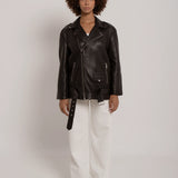 Blouson en cuir aviateur