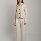 Veste en cuir à boutons