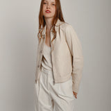 Veste en cuir à boutons