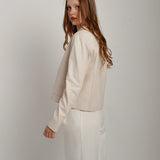 Veste en cuir à boutons